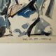 Helmut Dittmann, Abstract Composition in Blue and Grey, Paint on Paper 1989