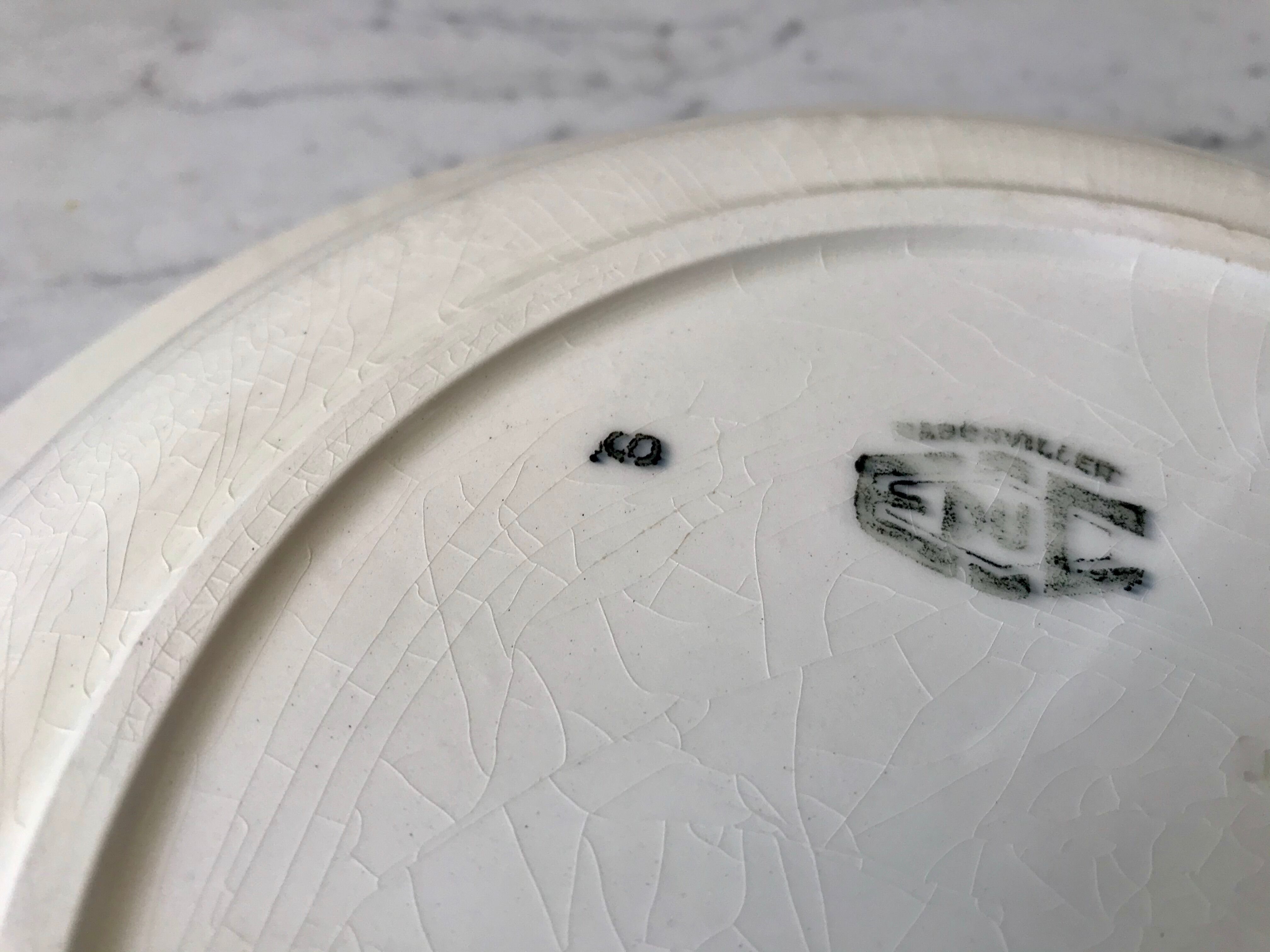 Hollow dish / salad bowl badonviller with geometric patterns 30s