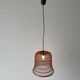 Unique Danish hanging lamp in the shape of a wooden cage, 1960s, Denmark.