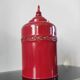 Large decorative red lacquered metal teapot - Vintage Asian style