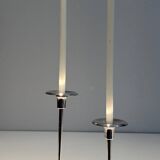 Silver-plated metal candle holder