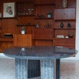 Round table in polished granite 10 seats