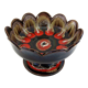 Brown and red ceramic fruit bowl Vallauris France, vintage 70s