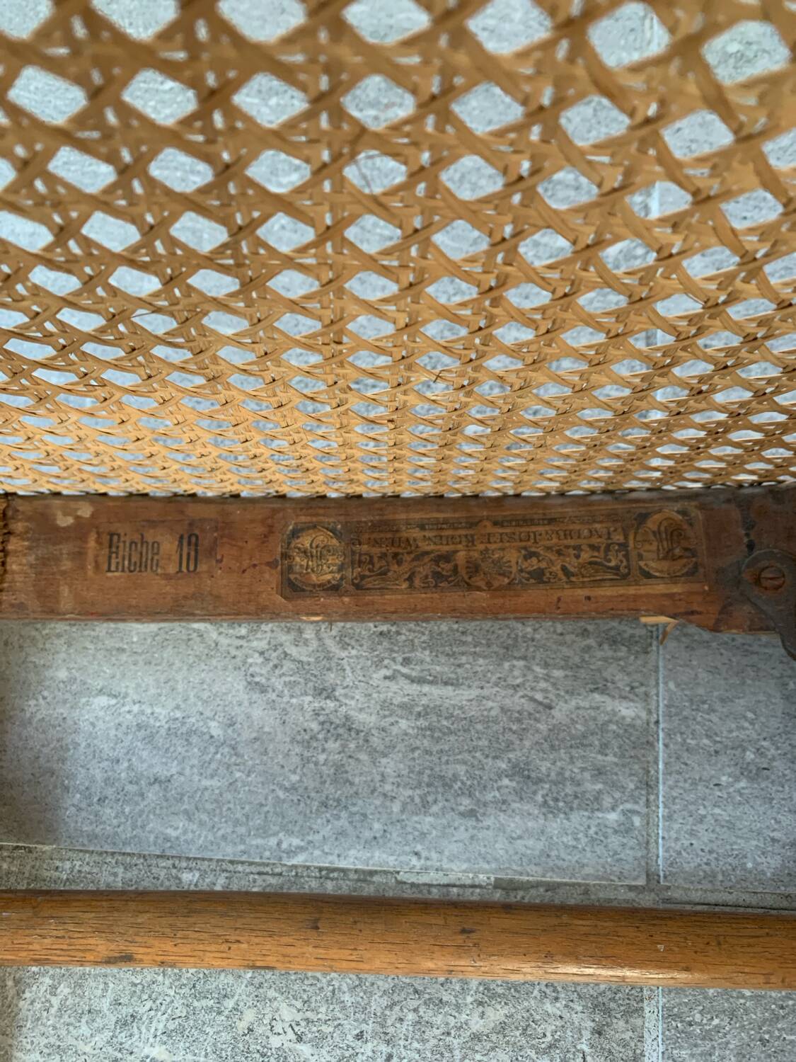 Set of three caned chairs by Jacob & Josef Kohn.