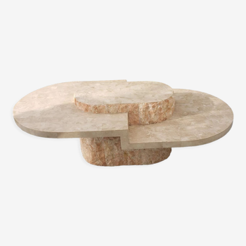 Travertine veneer coffee table from Maitland_Smith 1970