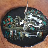 Vintage Longwy enamel cheese platter