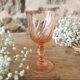 6 Vintage pink stemmed glasses, Rosaline Luminarc
