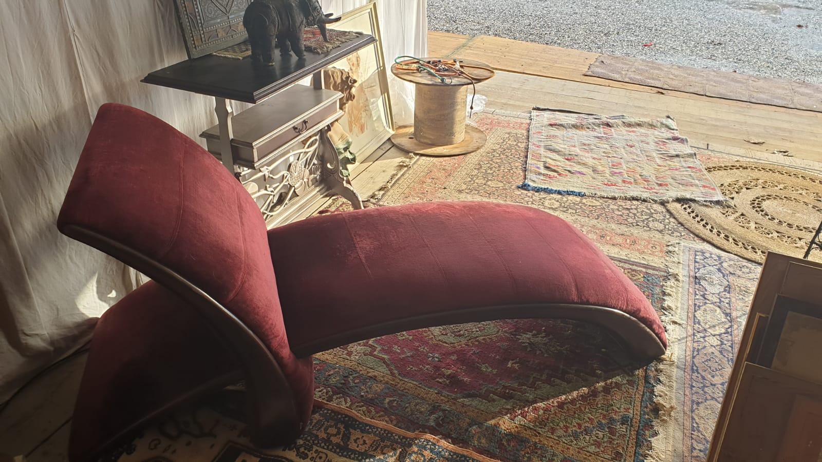 Méridienne en velours