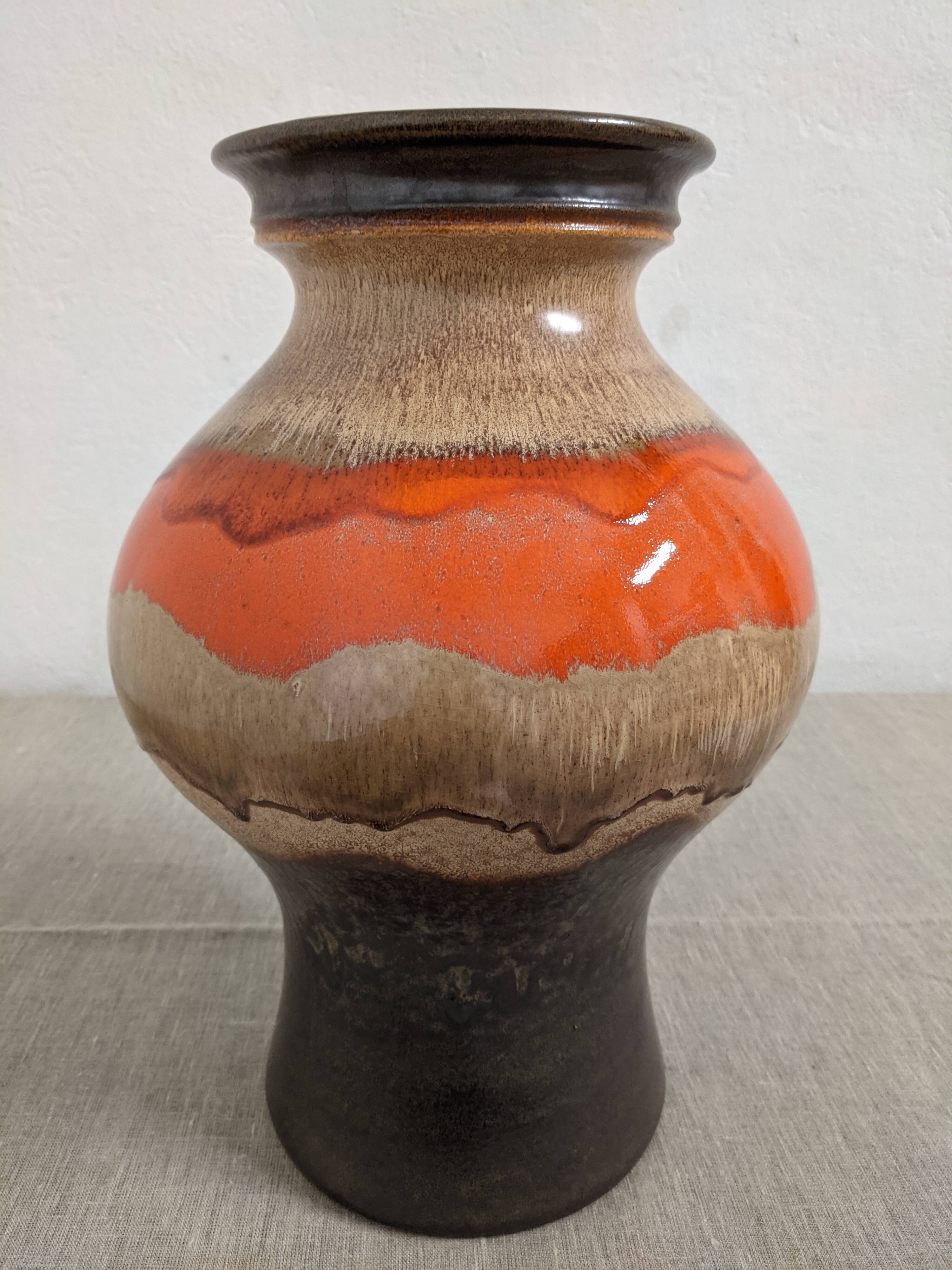 XL glazed ceramic vase, West Germany, 1950s/1960s