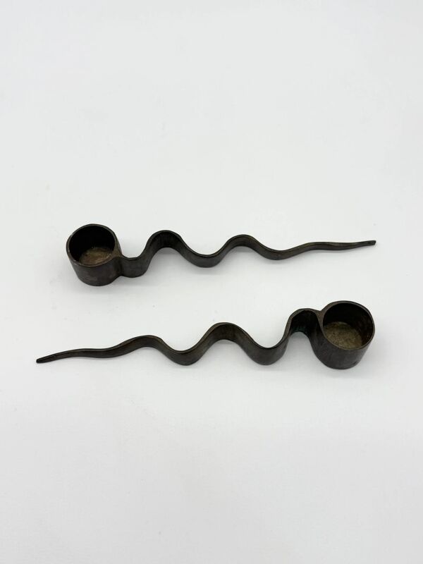 Paire de bougeoirs « Serpentin », moderniste, 1970s