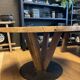 Round table in solid antique oak with a thick top