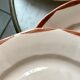 Set of 6 flat plates Digoin Sarreguemines pink flowers years 30-40