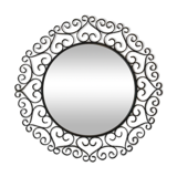 Miroir Chaty Vallauris en fer forgé noir 47cm