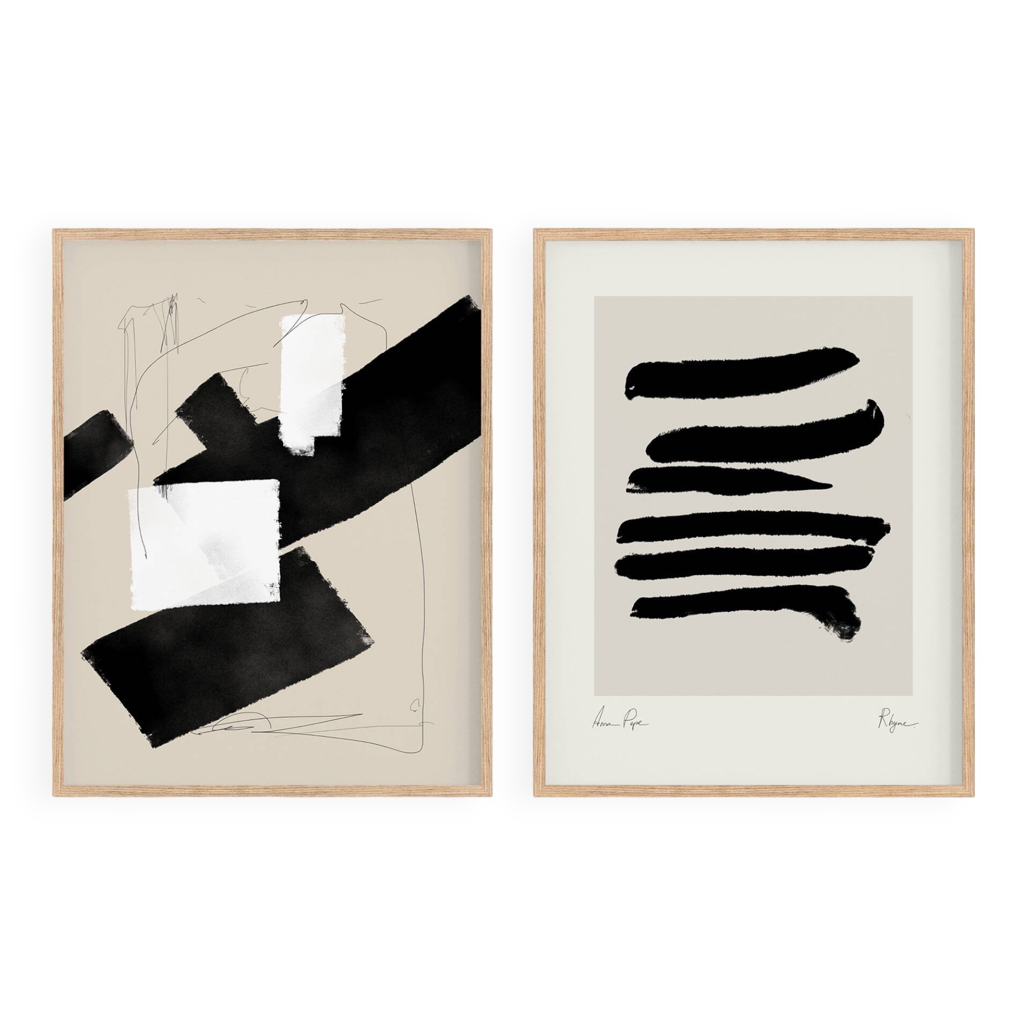 Paire d'impressions giclées, ensemble d'art mural abstrait de deux, 50x70cm