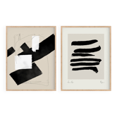 Pair of giclee prints, abstract wall art set of two, 50x70cm