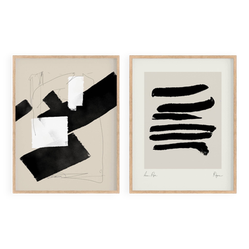 Pair of giclee prints, abstract wall art set of two, 50x70cm