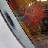 Signed églomisé glass vase, unique piece, France, circa 1980, 46 cm