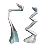 Matthew Hilton Zig Zag & Swan aluminium candle holders