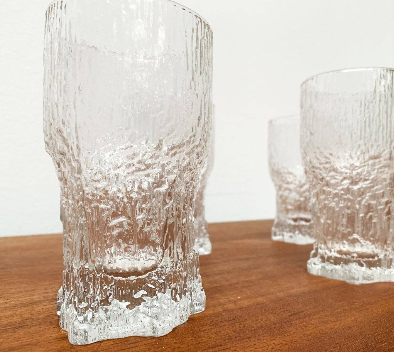 Mid-century Finnish Verres Aslak by Tapio Wirkkala for Iittala, set of 8.