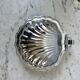 Empty butter tray pocket shell metal and blue glass 60s-70s
