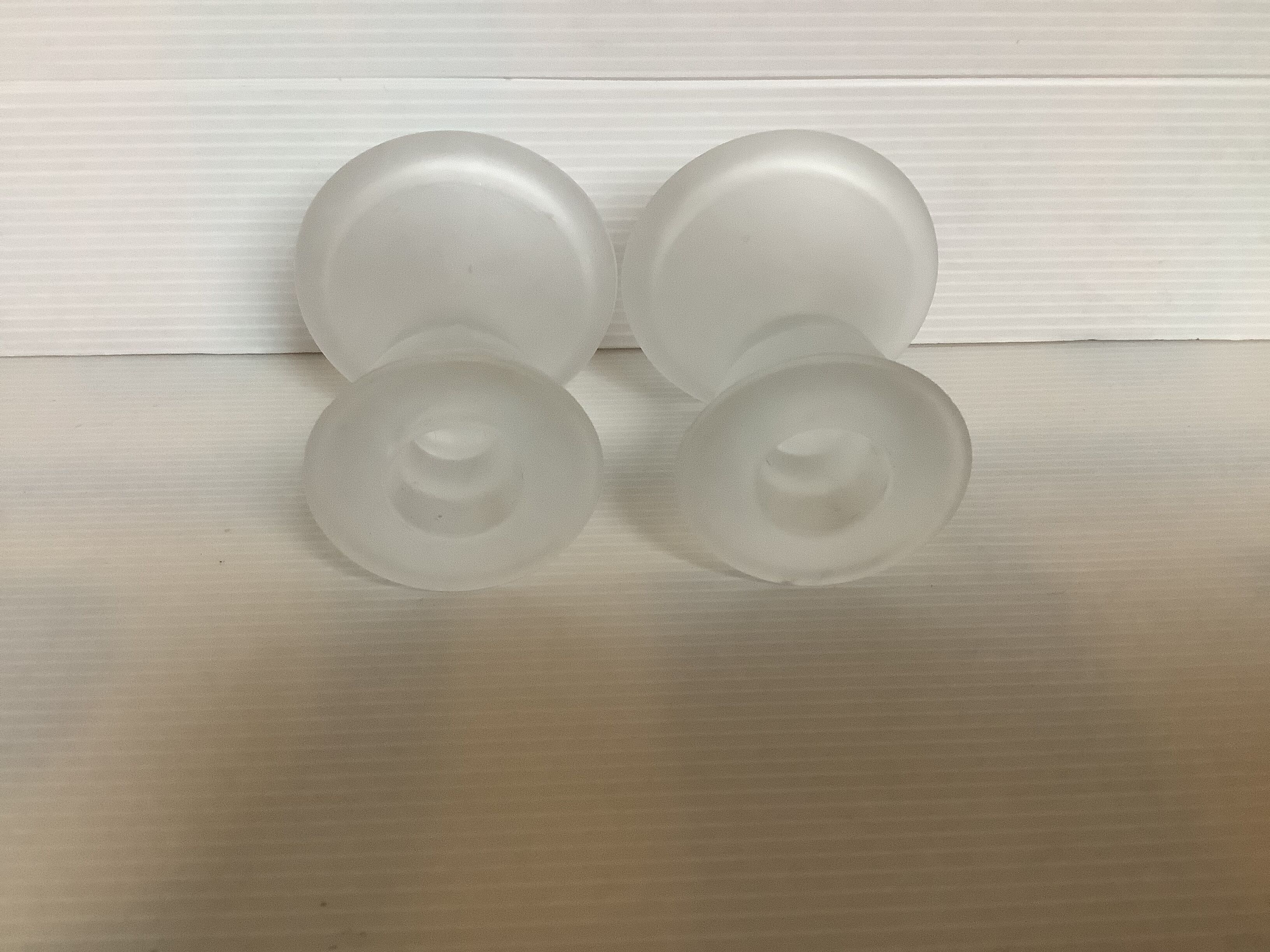 Pair of frosted glass candle holders