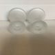 Pair of frosted glass candle holders