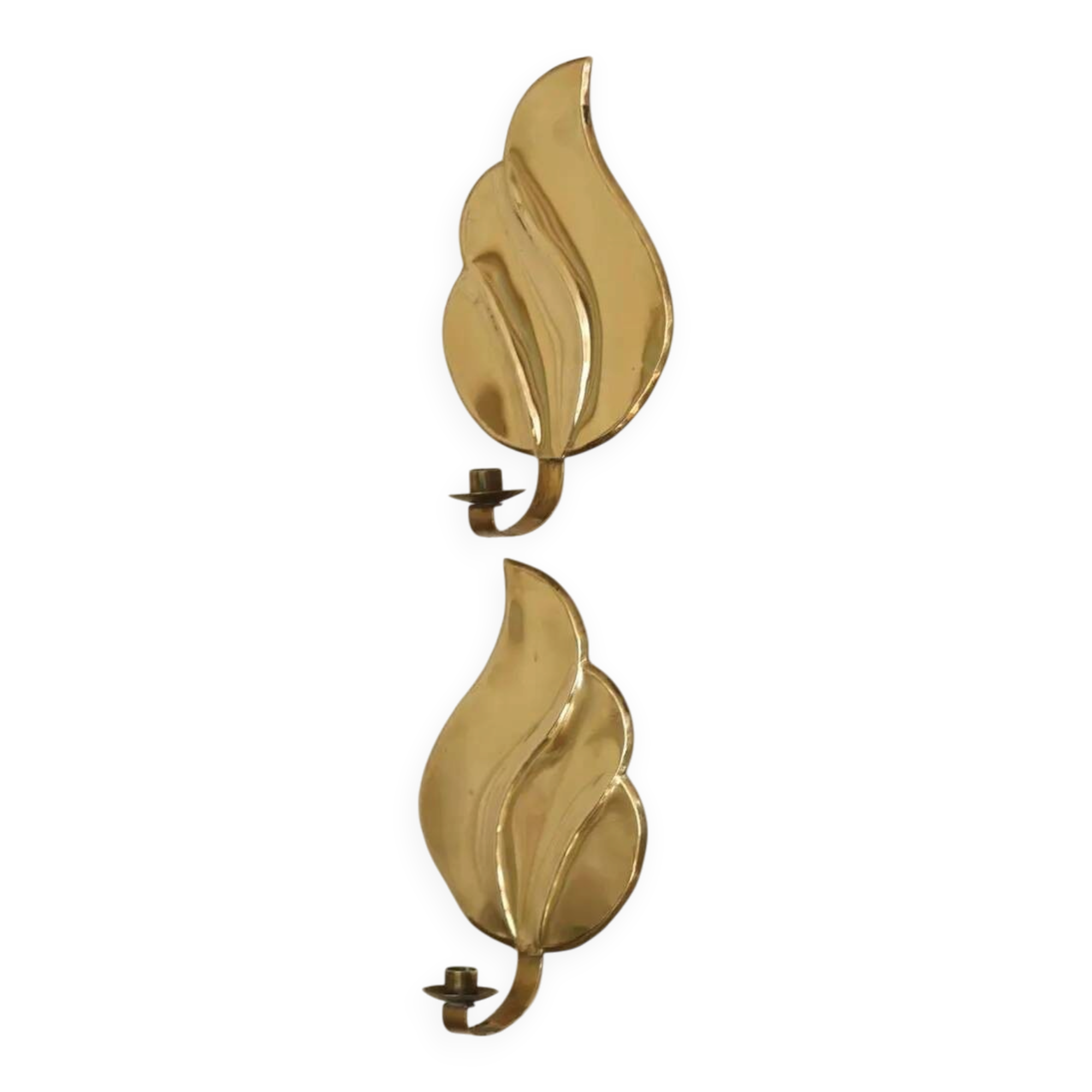 Pair of Swedish Mid-Century Brass Wall Sconces
