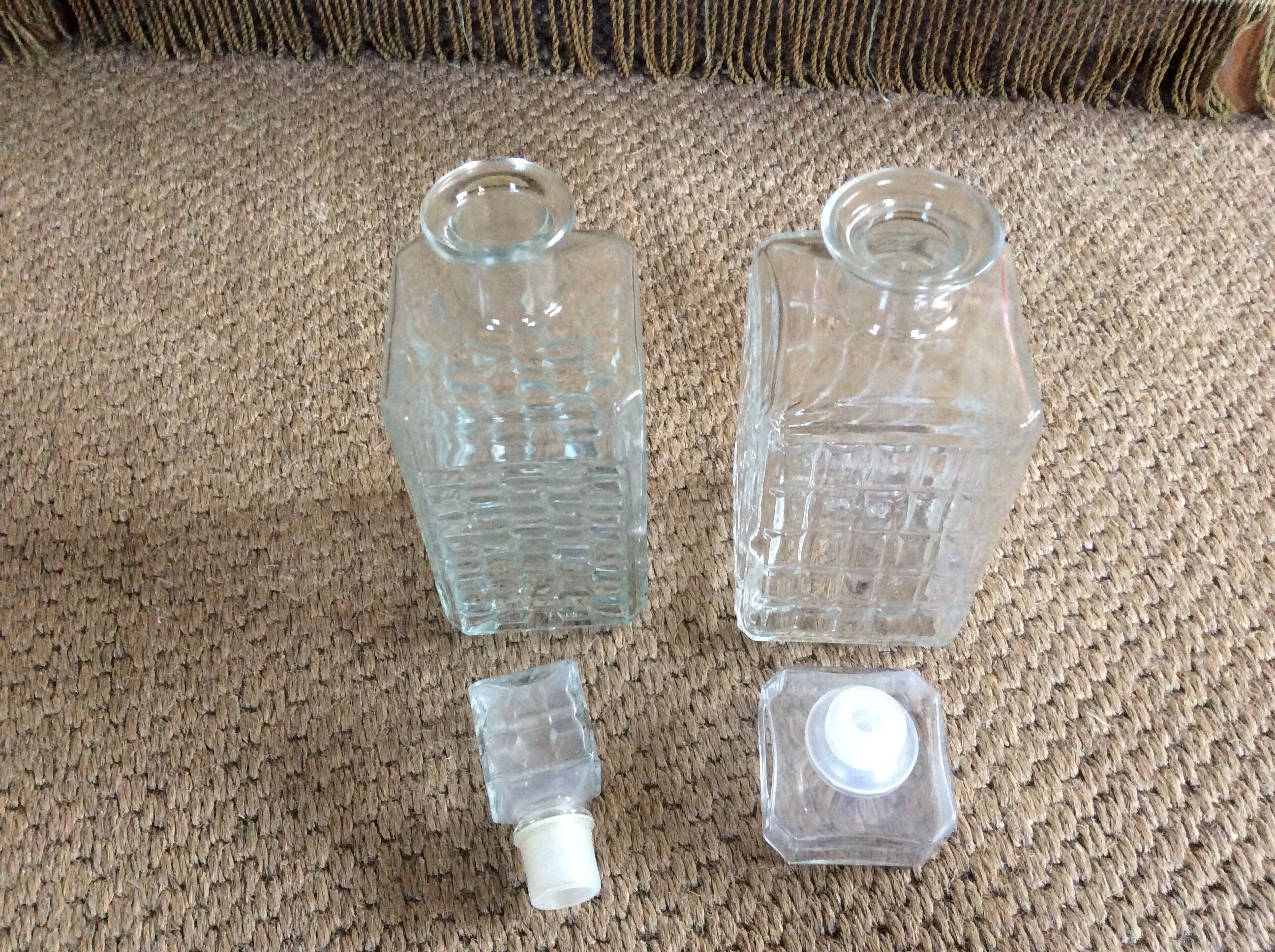 Set of whisky decanters