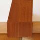 Console, freestanding or wall-mounted Scandinavian shelf in teak and paper with Josef Frank pattern.