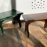 2 vintage wooden bar stools