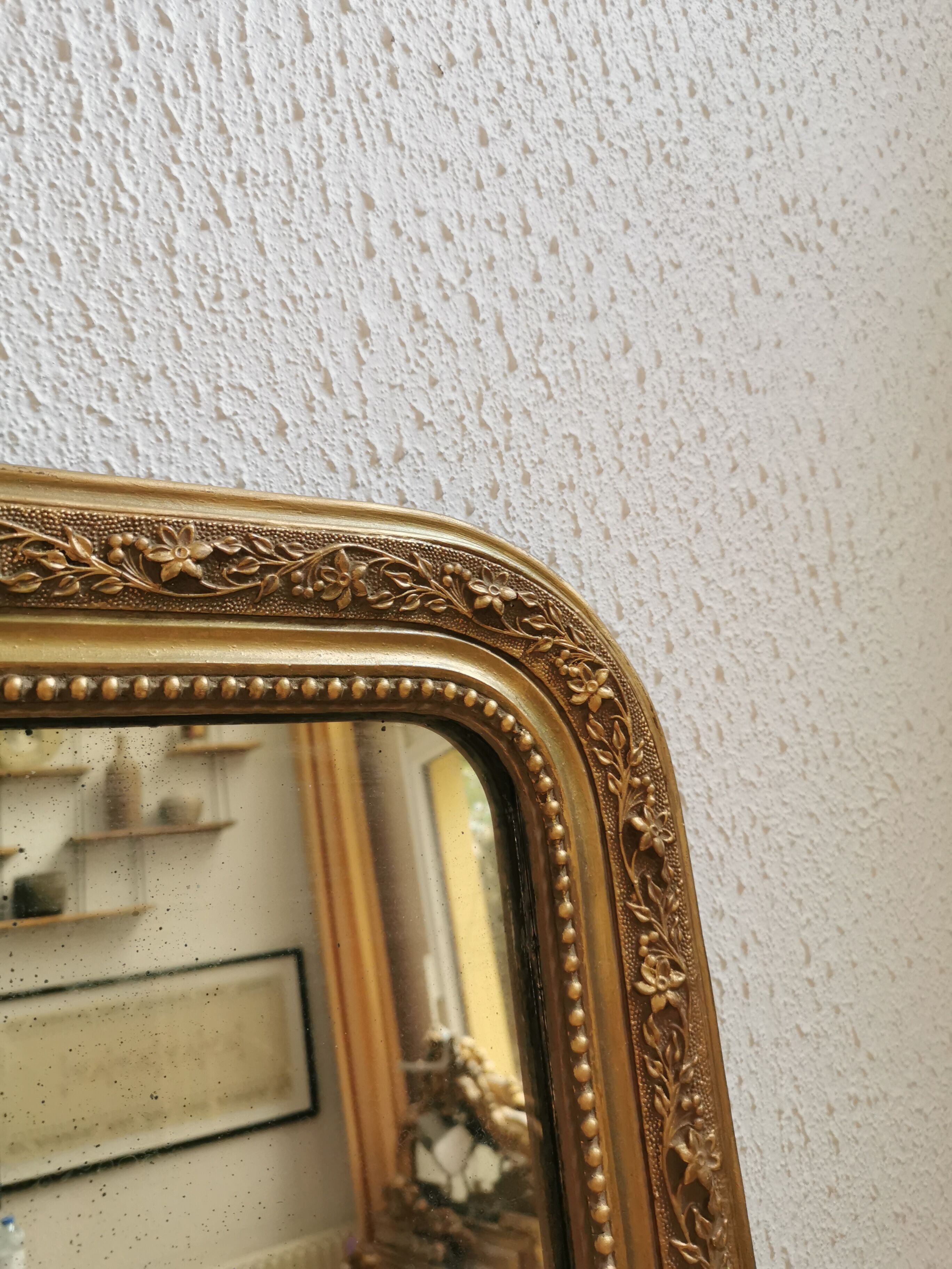 Mirror 80 x 58 cm Louis Philippe old gilded