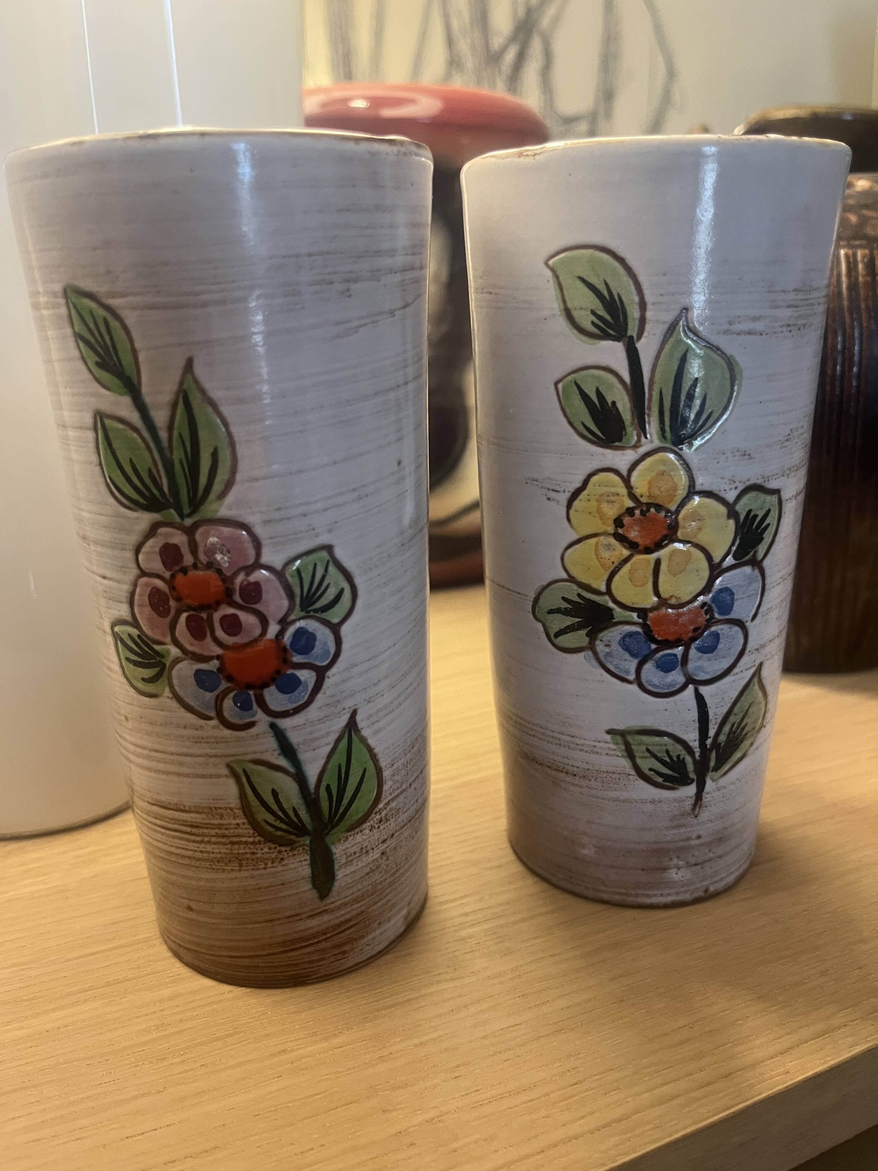 2 Sixties Vallauris orangeade glasses