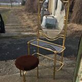 Vintage brass dressing table & stool, 1950s