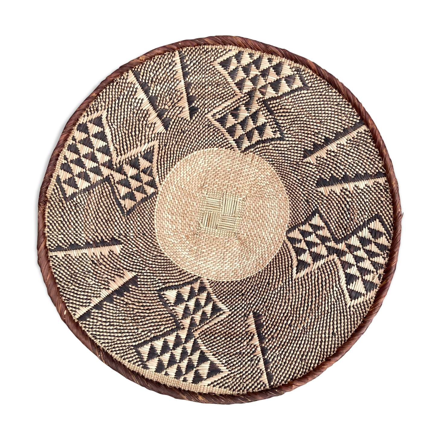 Handmade African Batonga basket in Zimbabwe