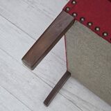 1970s, Danish 2-seater sofa, original red furniture wool, ash wood.