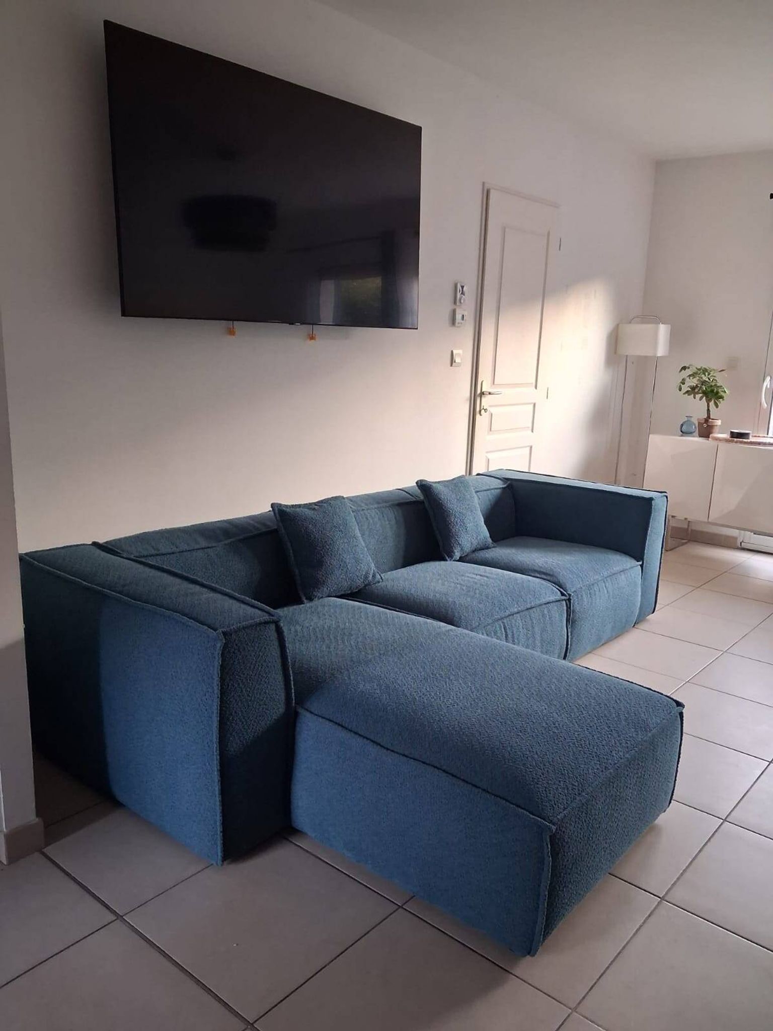 Right angle sofa ROLF Boucle fabric