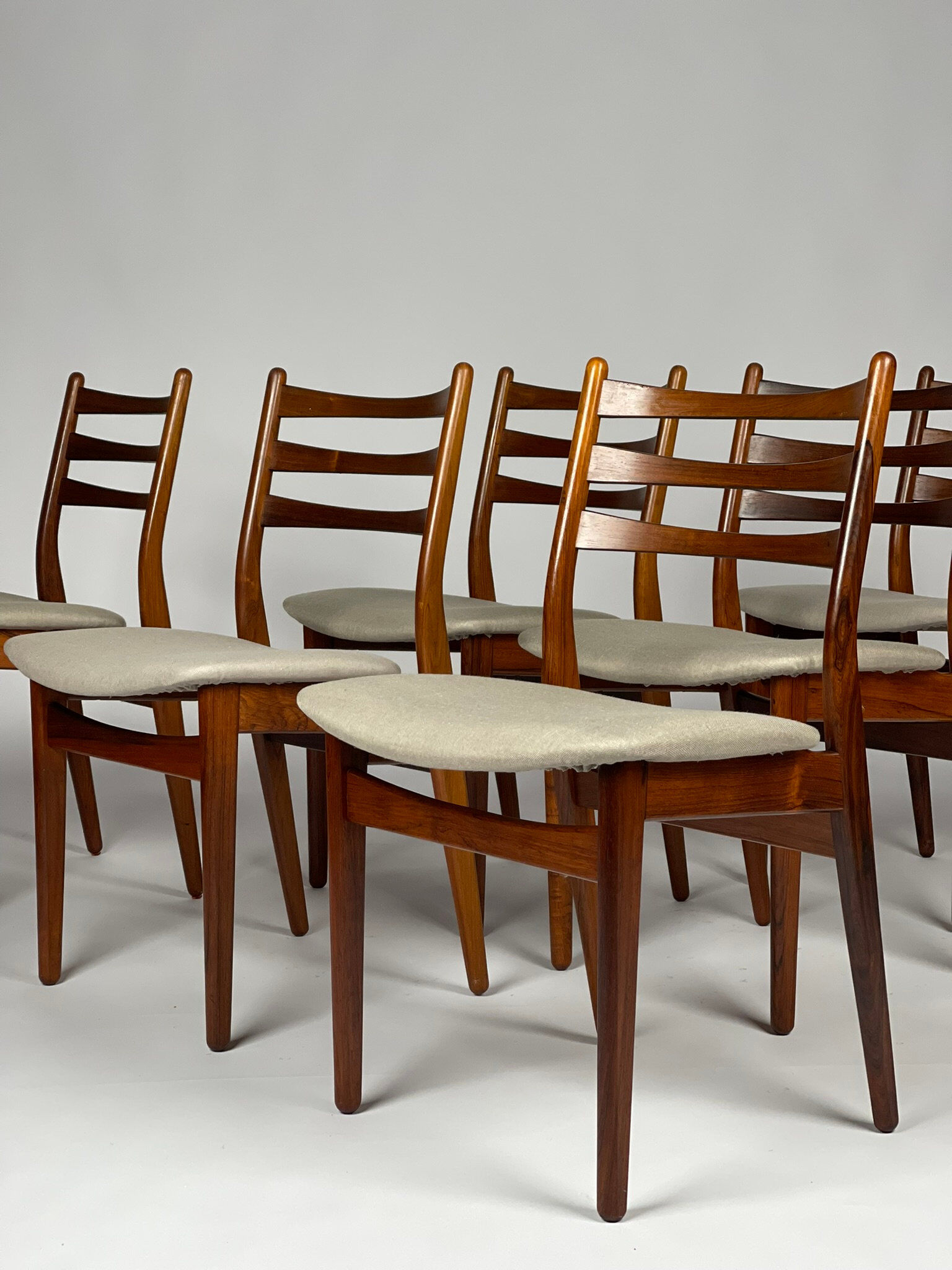 Set of 6 Danish chairs in rosewood