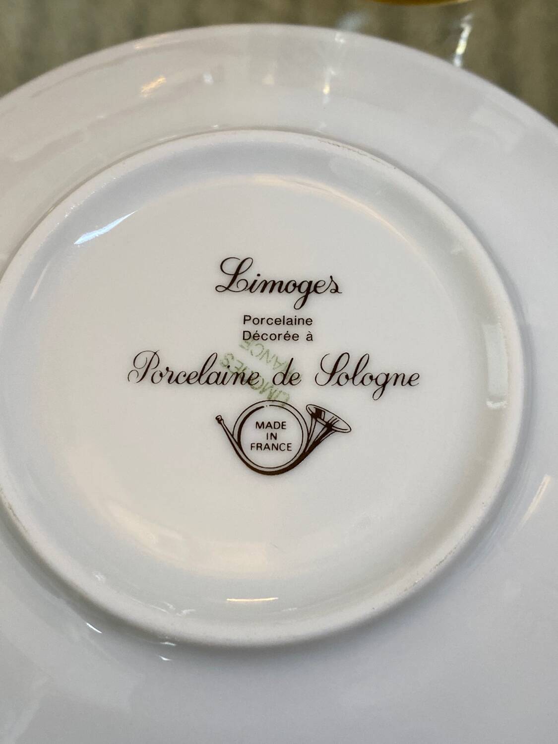 Trio of Limoges Sologne Porcelain Cups and Saucers
