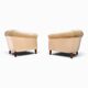 Pair of Art Deco club armchairs in champagne mohair, 1930.