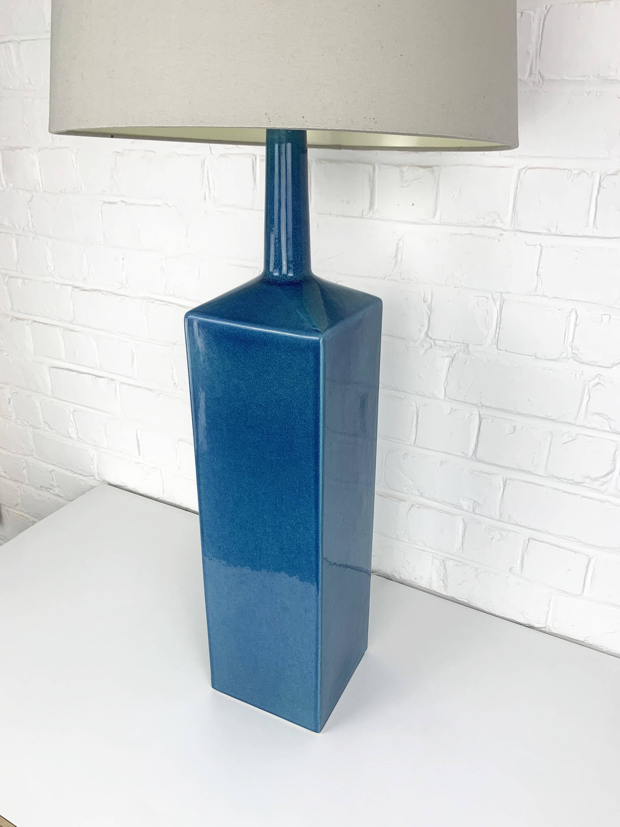 Le Klint Floor Lamp Model No. 357 in blue ceramic, glazed stoneware, Denmark