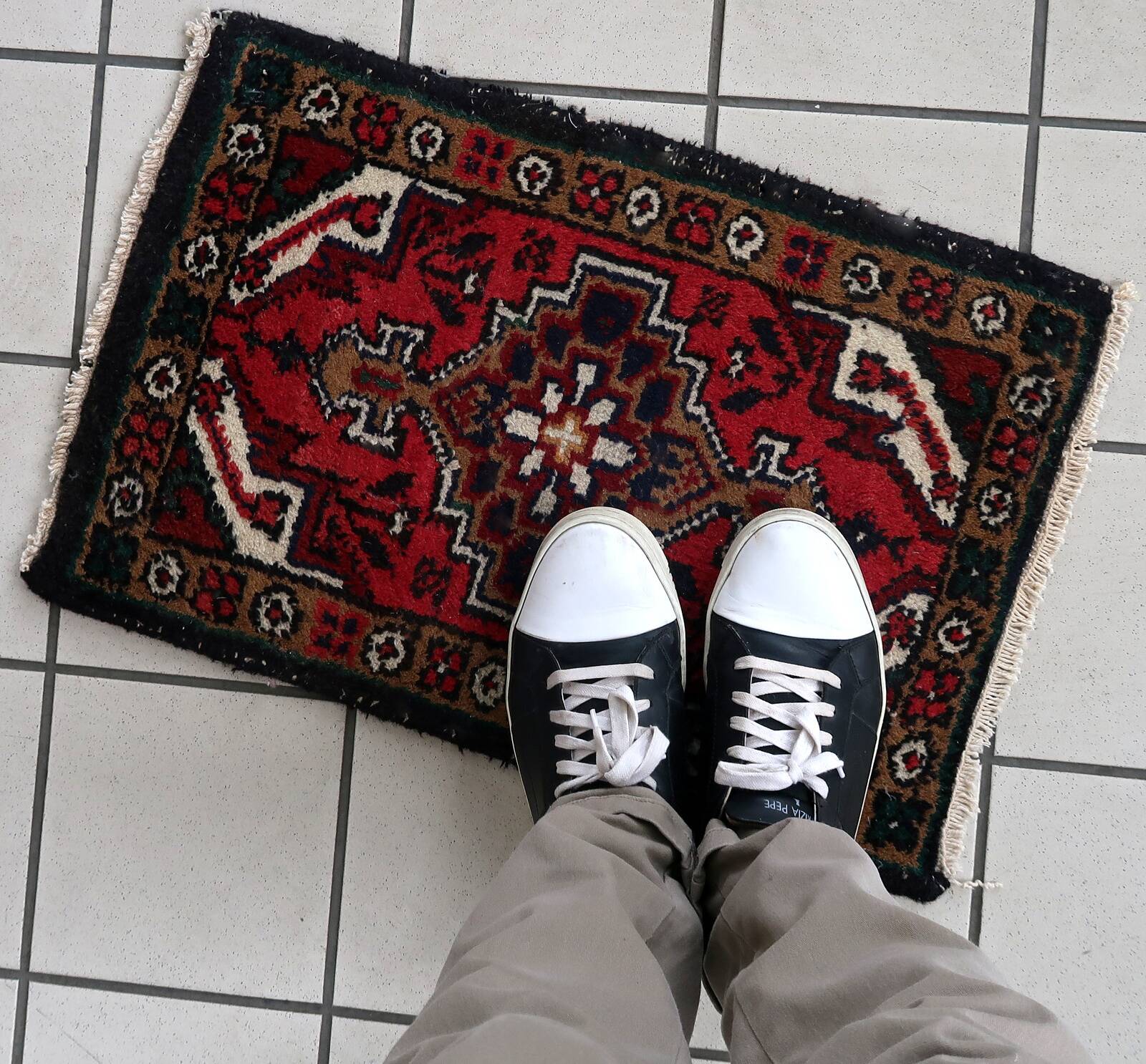 Tapis vintage fait main Hamadan – 40 cm x 60 cm - 1C960