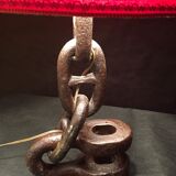 Vintage 1960s navy liner chain lamp red light