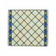 Ancien vitrail carré décoratif, attrape-soleil, 55cm