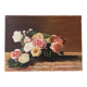 Tableau bouquet de roses anciennes signé R.Stephan