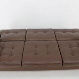 Design Leather Folding Sofa by Arch. Spicka, 1970s, Czechoslovakia