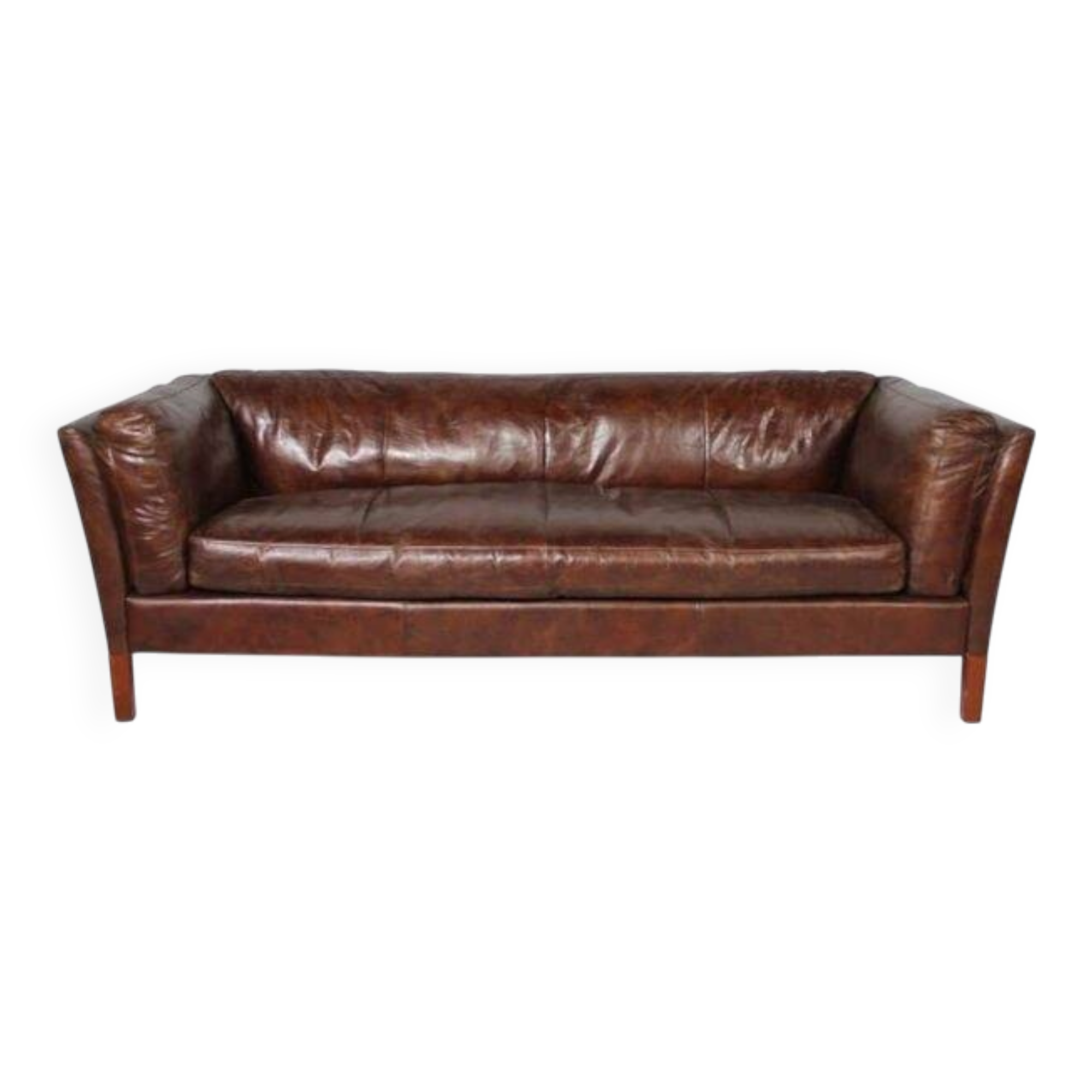 Vintage Brown Leather 3-Seater Sofa "Conrad"