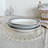 4 mismatched vintage deep plates blue and white porcelain set P