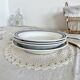4 mismatched vintage deep plates blue and white porcelain set P