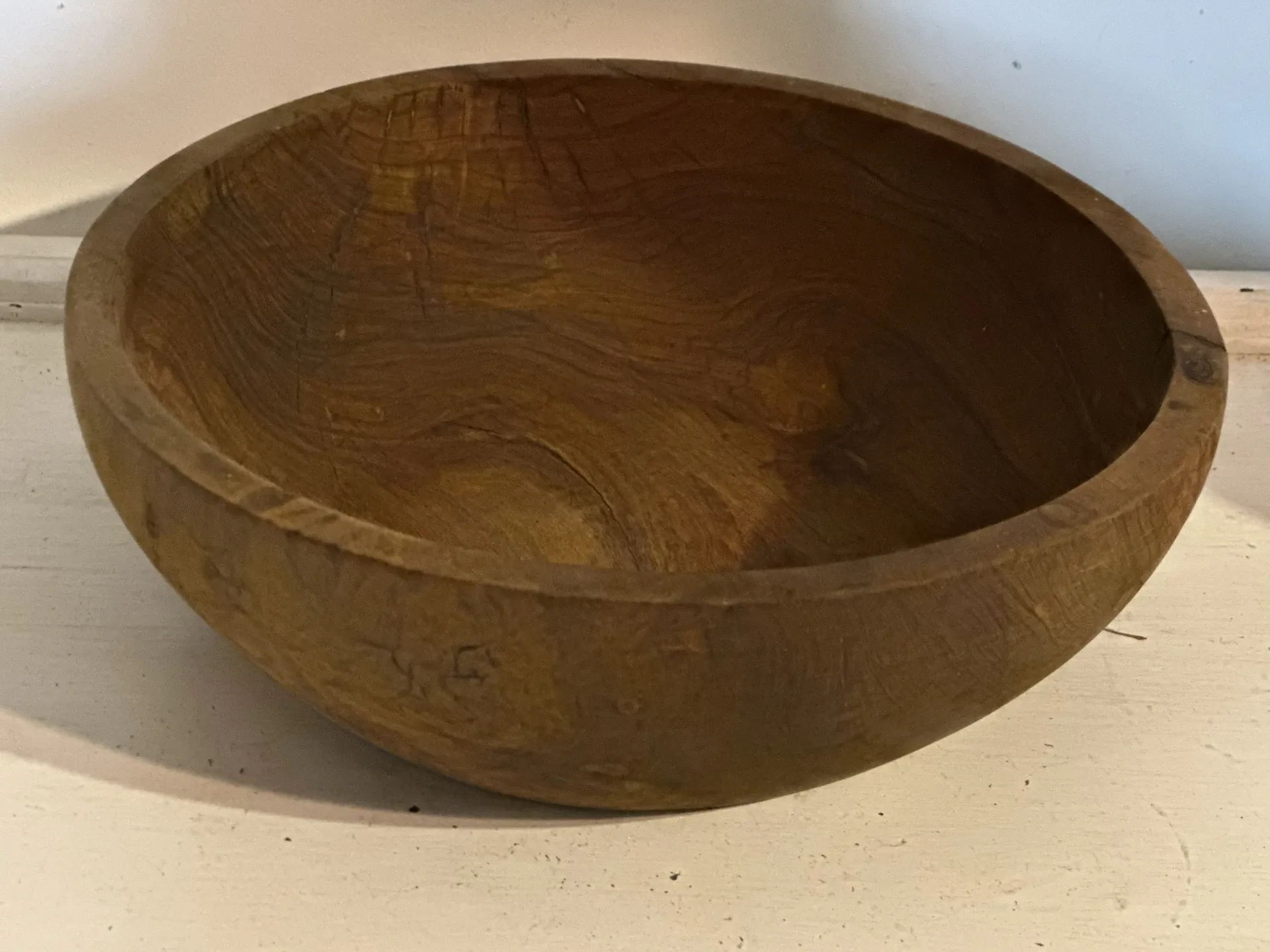 Large vintage solid wood bowl – Catch-all – Centrepiece – 3