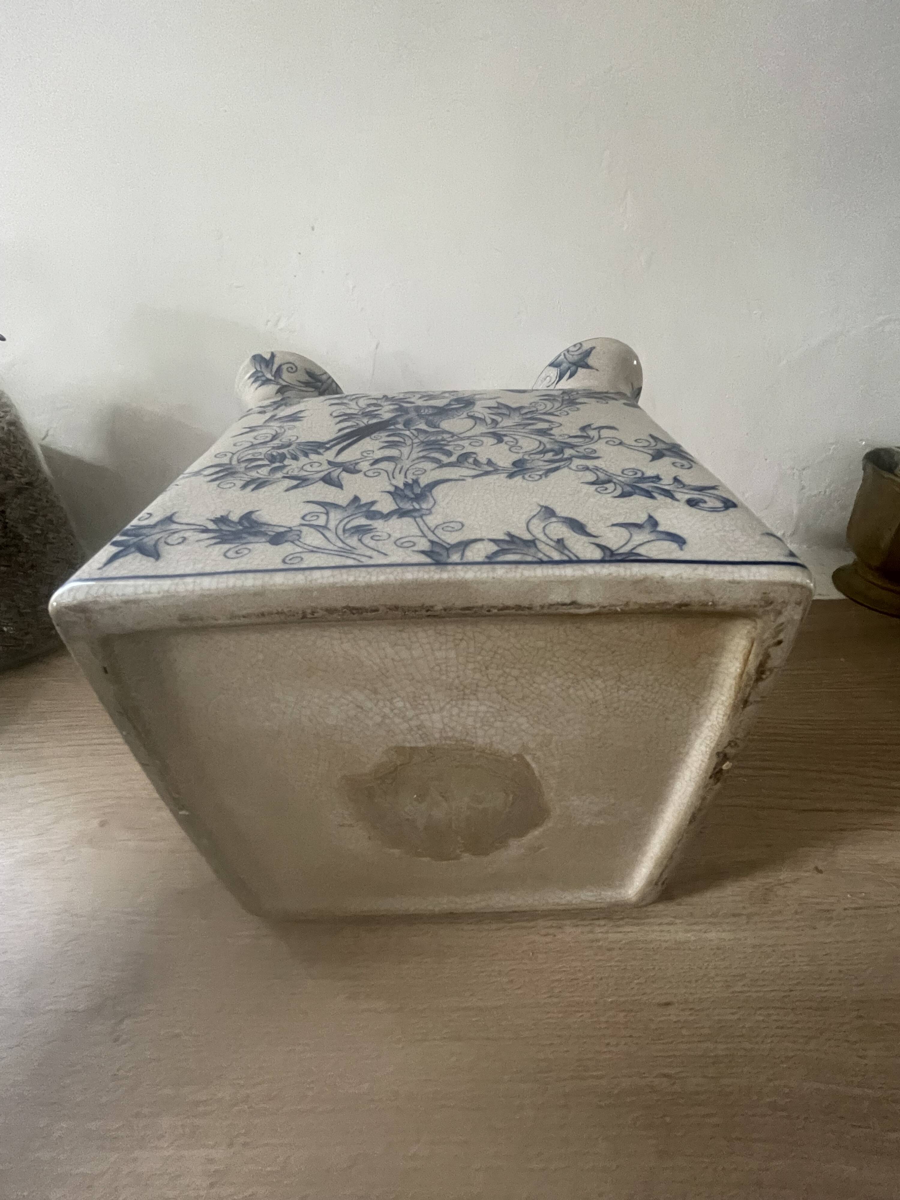 Cracked ceramic tulip vase circa 1980